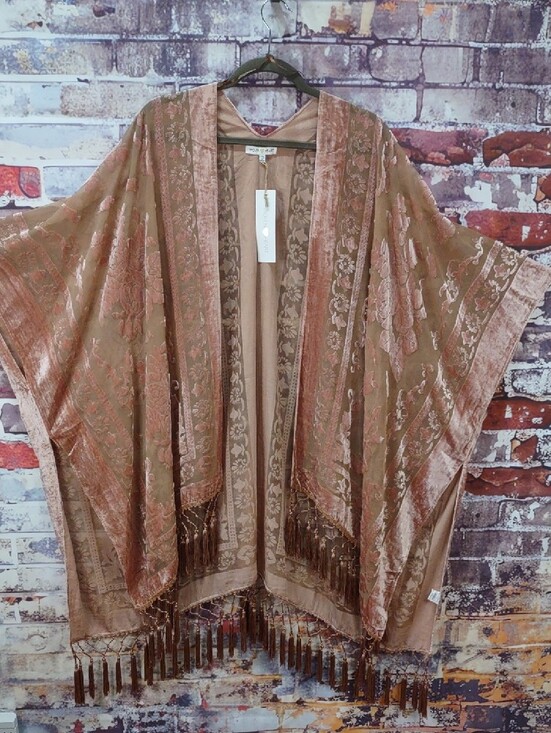 Woven Heart Other - Woven Heart Sheer Burnout Velvet Kimono